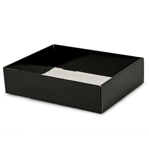 6 PK, Black Gourmet Decorative 12 x 9 x 3" Corrugated Trays For Party, Holiday & Events