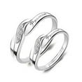 thumbnail image 1 of kurtrusly 2Pcs/set Men Women Couples Rings Wedding Party Crystal Letters Cuff Ring Love Matching Jewelry, 1 of 7