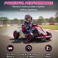 thumbnail image 4 of Mukidy 24V Go Kart Ride on Toys Electric Go Kart for Boys Girls Age 6-12 Years Old, Pink, 4 of 10