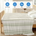 thumbnail image 4 of Sage Green Striped Cooling Blanket, Lightweight Breathable Summer Throw Blanket with Double Sided Cold Effect,Modern Farmhouse Green Stripes Picnic Beach Blankets Bed Sheet for Hot Sleepers 40"x60", 4 of 8