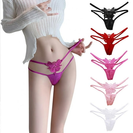 

Women s Sexy Lace G-String Briefs Butterfly T-Back Thongs Strappy Panties Underwear