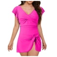 thumbnail image 1 of Huesdet Women's One Piece Swimsuit Ruched Tummy Control Bathing Suits Vintage Retro Push Up Swimwear[Hot Pink,M], 1 of 7