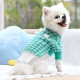 thumbnail image 1 of Cute Plaid Dog Clothes, Two Legged Long Sleeves Round Neck Smile Print Warm Pet Sweater Knitted Sweatshirt for Small Medium Dogs, Dog Shirts Coat Pullover Apparel Outfit for All Season, S-3XL, 1 of 4
