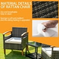thumbnail image 2 of 3 Pcs Outdoor Patio Furniture Sets, Outdoor Patio Rattan Chair with Side Coffee Table, Conversation Set Outdoor for Yard Garden Backyard Lawn(Gray), 2 of 7