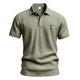 thumbnail image 5 of Blusa y camisa de manga corta con cuello vuelto para hombre, color liso, moda de verano, estampado informal, manga corta, botones, cuello vuelto, bolsillo, camisa de poliéster para hombre, 5 of 9