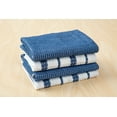 thumbnail image 7 of Mainstays Cotton Waffle Dishcloth, Blue & White Striped, 4 Piece, 7 of 7