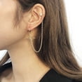 thumbnail image 4 of Creative Earrings Hexameron Inlaid With Diamond Pearl Ear Clip Earrings, 4 of 9