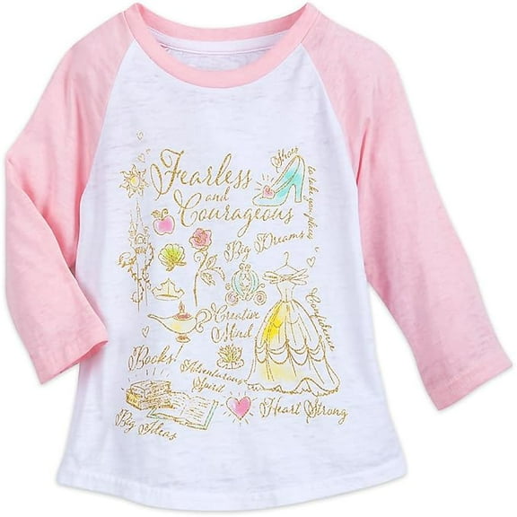 Disney Princess Raglan T-Shirt for Kids Pink Size 4