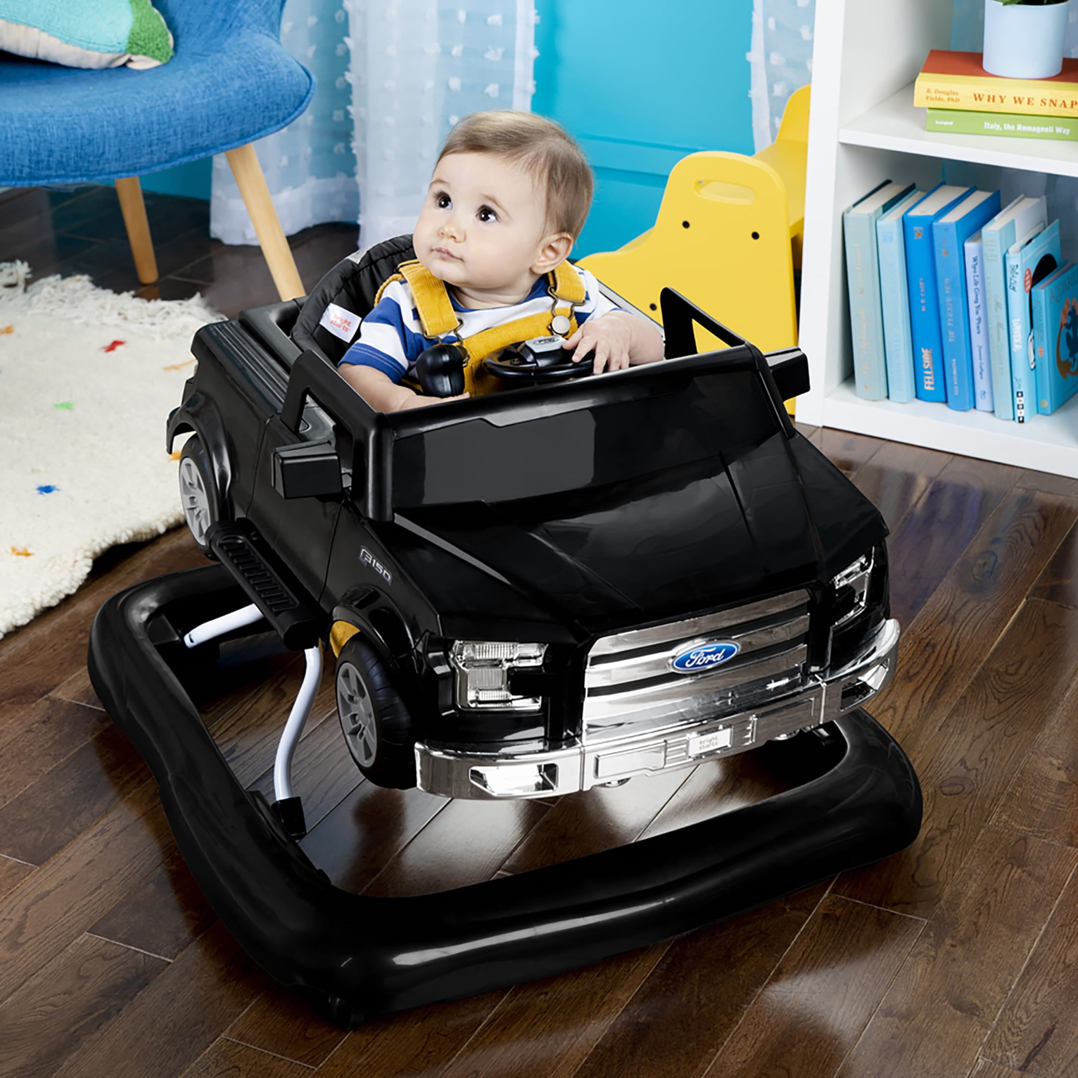 Bright Starts Ford F 150 4 in 1 Baby Walker with Removable Steering Wheel Black