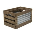 thumbnail image 4 of Set of 2 Brown and Gray Handcrafted Rectangular Storage Crates 16.25", 4 of 7