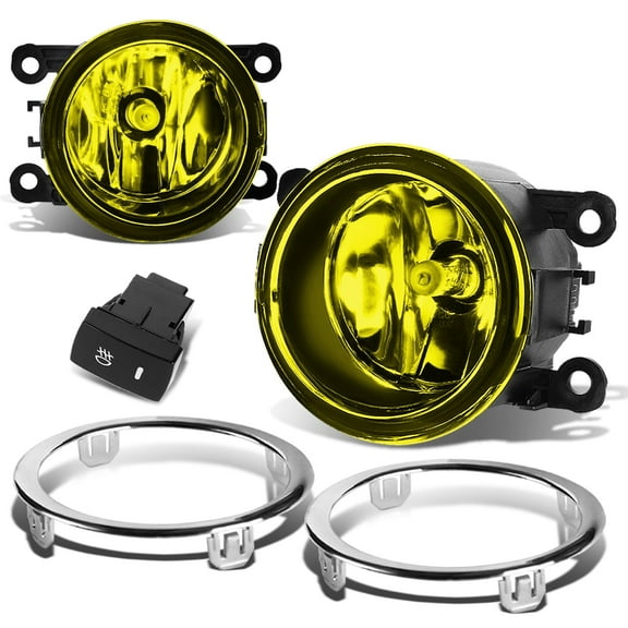 DNA Motoring For 12-15 Honda Pilot JDM Yellow Lens bumper Fog Light Lamps Pair w/Bezel Wiring Harness Switch
