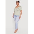 thumbnail image 3 of Women's Plus Size Metallic Detail Keyhole Top, 3 of 4