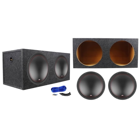 MTX 5515-44 15" 800 Watt DVC 4-ohm Car Audio Subwoofer+Sealed Sub Box Enclosure