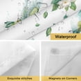 thumbnail image 4 of No Hook Summer Botanical Shower Curtain with Snap in Liner Set, Green Spring Floral Birds Watercolor Waterproof Fabric Bathroom Curtains with See Through Top Window, Hotel Style Small 36 x 72 Inch, 4 of 9