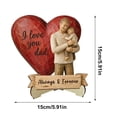 thumbnail image 3 of Wooden Parent Figurine Heart Shaped I Love You Mom and Dad Desk Decor Gift for Fathers Day Mothers Day Birthday Thanksgiving, 3 of 8