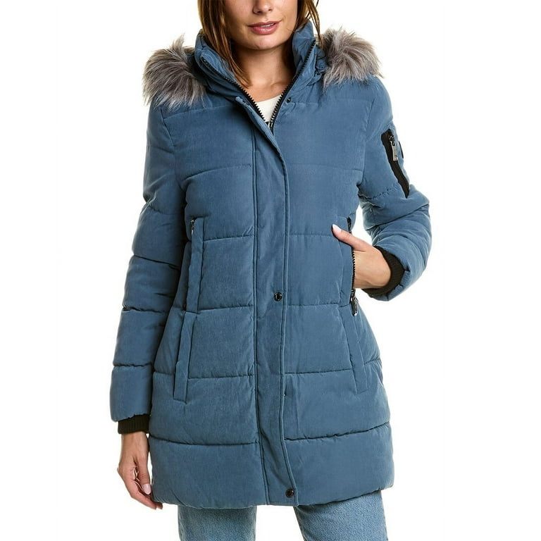 Women's microfiber top coat with hood