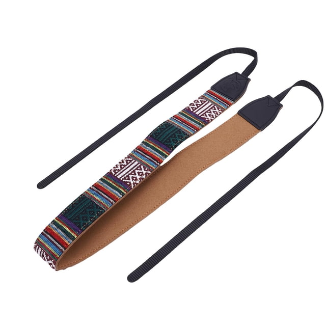 Camera Neck Strap, DSLR Mirrorless Shoulder Wrist Strap, Adjustable Length, Non Slip, Ethnic Woven Fabric with Cushioned Inner Layer for Travel Photography