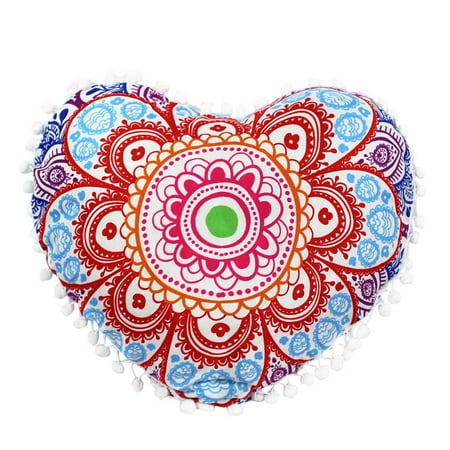 Dzt1968 Indian Mandala Pillows Heart Bohemian Home Cushion