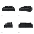 thumbnail image 6 of Contemporary 3-Seater Sofa with Deep Seating Oversized Couch for Living Room Apartment Black, 6 of 8