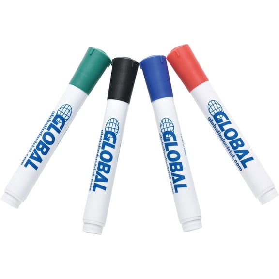 Global Industrial Dry Erase Markers Bullet Tip Assorted Colors 4 Pack