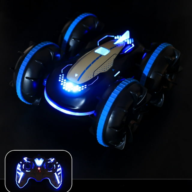 Riforla Border Remote Control Vehicle Stunt Vehicle Light Double Vehicle Large Tumbling off Road Vehicle Toy Car Remote control car Blue