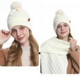 thumbnail image 4 of Anhility Winter Beanies Hat Scarf Gloves Set for Women Casual Solid Color Pom Beanie Hats Long Scarf Knit Soft Gloves New Year Birthday Christmas Mom Gifts for Mom Wife and Co-workers, White, 4 of 5