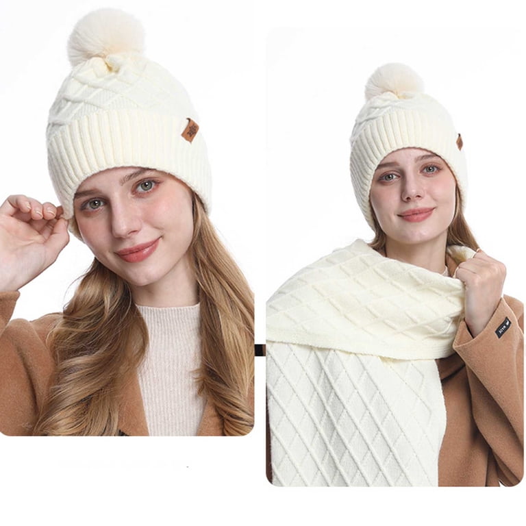 Womens Warm Hat Scarf Gloves Sets 3 PCS Fleece Lined Winter  display picture 1
