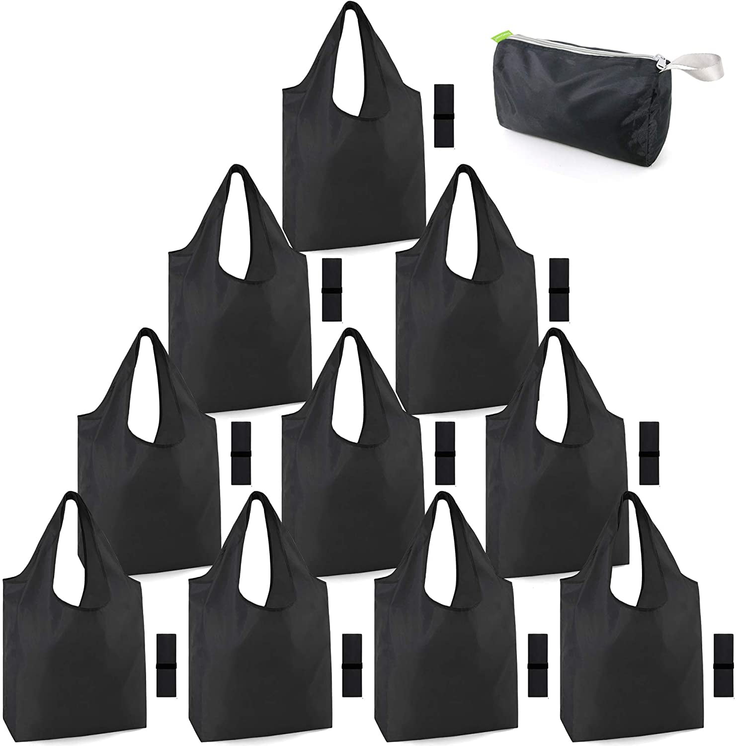 Reusable-Grocery-Bags-Shopping-Foldable-Bags for Groceries 10 Pack Xlarge Bags w 