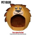 thumbnail image 6 of Maccabi Art: Pet Friends Igloo Bed: Small - Lion - Animal Face Bed, Cozy Dome, Small Dogs, Cats & Puppies, 16x16x18",  Removable Machine-Washable Pad, 6 of 6