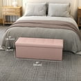 thumbnail image 6 of LEDREM 43" Foldable Storage Ottoman Bench with 660lb Capacity, Ottoman with Storage, Footrest, for Living Room, Bedroom, Jelly Pink, 6 of 6