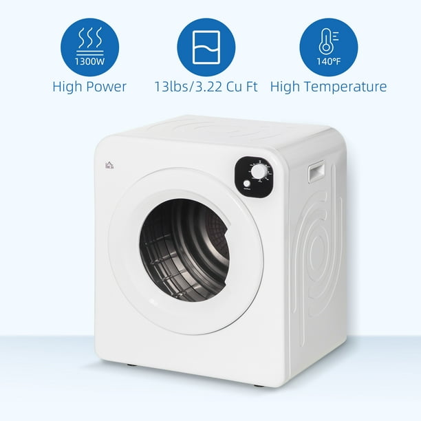 Sèche-linge électrique portable compact, capacité de 13,2 lb, blanc PAN206ET