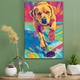 thumbnail image 2 of Chesapeake Bay Retriever Dog Playing Ice Hockey Stretched Canvas Size 8x12 – Vintage Style Chesapeake Bay Retriever Dog Art for Ice Hockey Fans, Great Gift for Dog Owners, 2 of 5