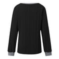 thumbnail image 4 of Fiaer,Womens Long Sleeve Going out Tops,Plus Size Casual Crew Neck Tshirts for Women,Ladies Loose Fit Trendy Color Blocking Classic T Shirts Black XL, 4 of 6