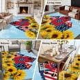 thumbnail image 3 of Rectangle Rug 5x8ft Area Rug, Farm Yellow Sunflower Leaves Area Rugs for Living Room Bedroom, Farmhouse Barn Stars Floor Mat Non-Slip Non-Shedding Carpet Indoor Accent Rugs, 3 of 9