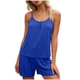 thumbnail image 2 of gbyLJF Womens Pajama Set Summer Sleeveless Sleepwear 2 Piece Shorts Nightwear Set Cofortable Pajama Set for Women, 2 of 6