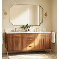 thumbnail image 3 of ANDY STAR 30x48 Inch Brushed Gold Mirror, Unique Rectangle Mirror for Bathroom, Large Scalloped Bathroom Mirror with Rust-Proof Stainless Steel 1" Frame, Hangs Vertically or Horizontally, 3 of 8
