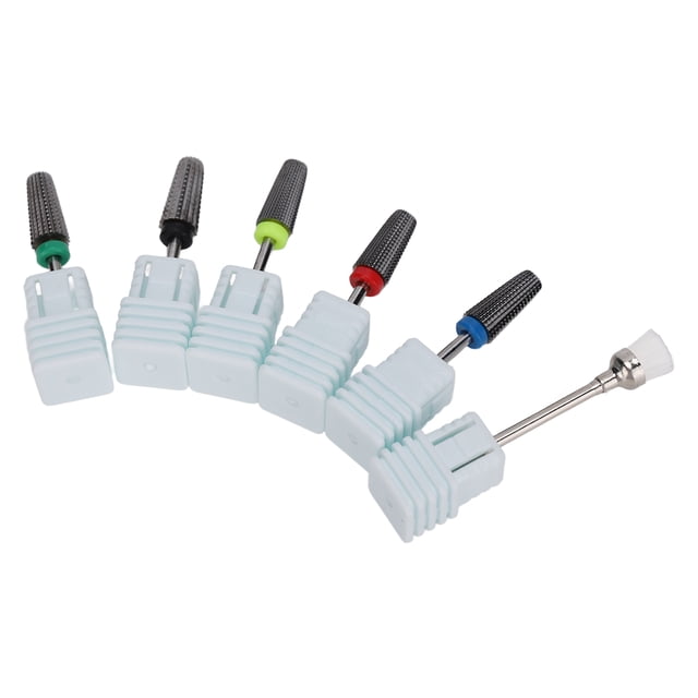 Broca para, Juego de Brocas para uñas multifuncionales, Brocas para uñas, brocas para uñas multifuncionales acero de tungsteno 5 en 1 Herramienta de manicura con Cabezal