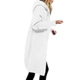 thumbnail image 4 of GaThRRgYP Jackets for Womenunder $10,Hoodies for Women Zip Up Knee Length Tunic Fashion Sweatshirts Casual Long Sleeve Comfy Fall Hooded Jackets with Pocket White XXXL, 4 of 7