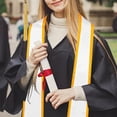 thumbnail image 6 of Sharprepublic Graduation Stole Scarf Graduation Sash for High School Graduation Ceremonies white, 6 of 8
