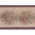 thumbnail image 1 of Pink Roses Yellow Flowers Floral Wallpaper Border Retro Design, Roll 15' x 3.5'', 1 of 3