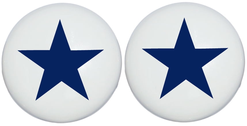 Two Navy Blue And White Star Drawer Pull Knobs Ceramic Dresser
