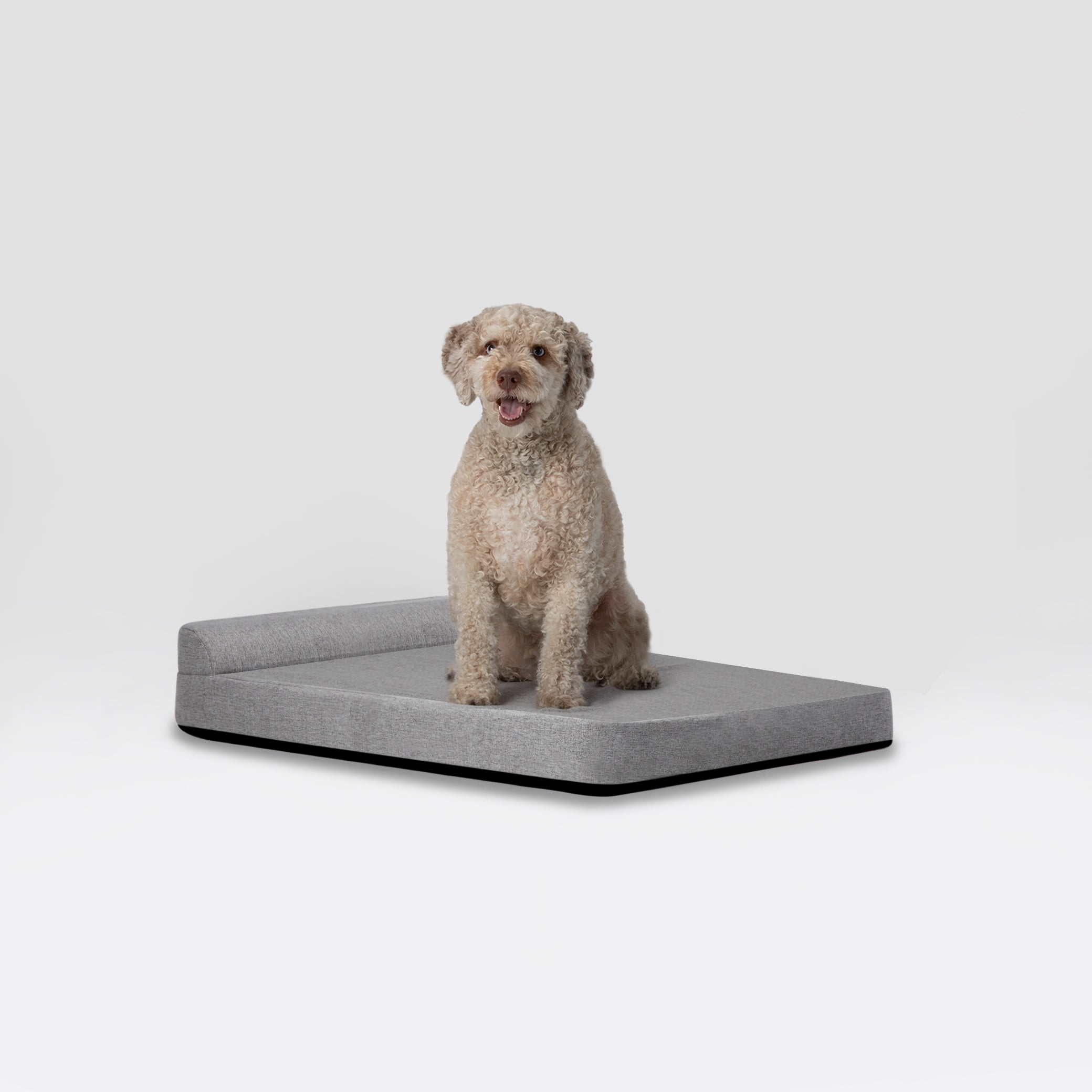 Diggs 36" Bolstr Dog Bed with Headrest - Premium Memory Foam Pet Bed for Crate or Home - Grey