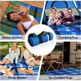 thumbnail image 4 of Picnic Blankets Waterproof Foldable Extra Large,80"x 60" Outdoor Beach Blanket Sandproof,3-Layer Lightweight Handy Mat Tote Picnic Camping Rugs for Outside Your Rv(Blue&Green Checkered), 4 of 6