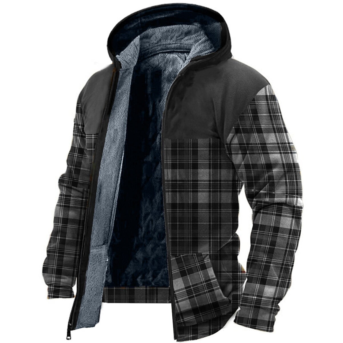 Men's Long sleeve top graphic Zip Jacket blanket zip hoodie Fleece Long