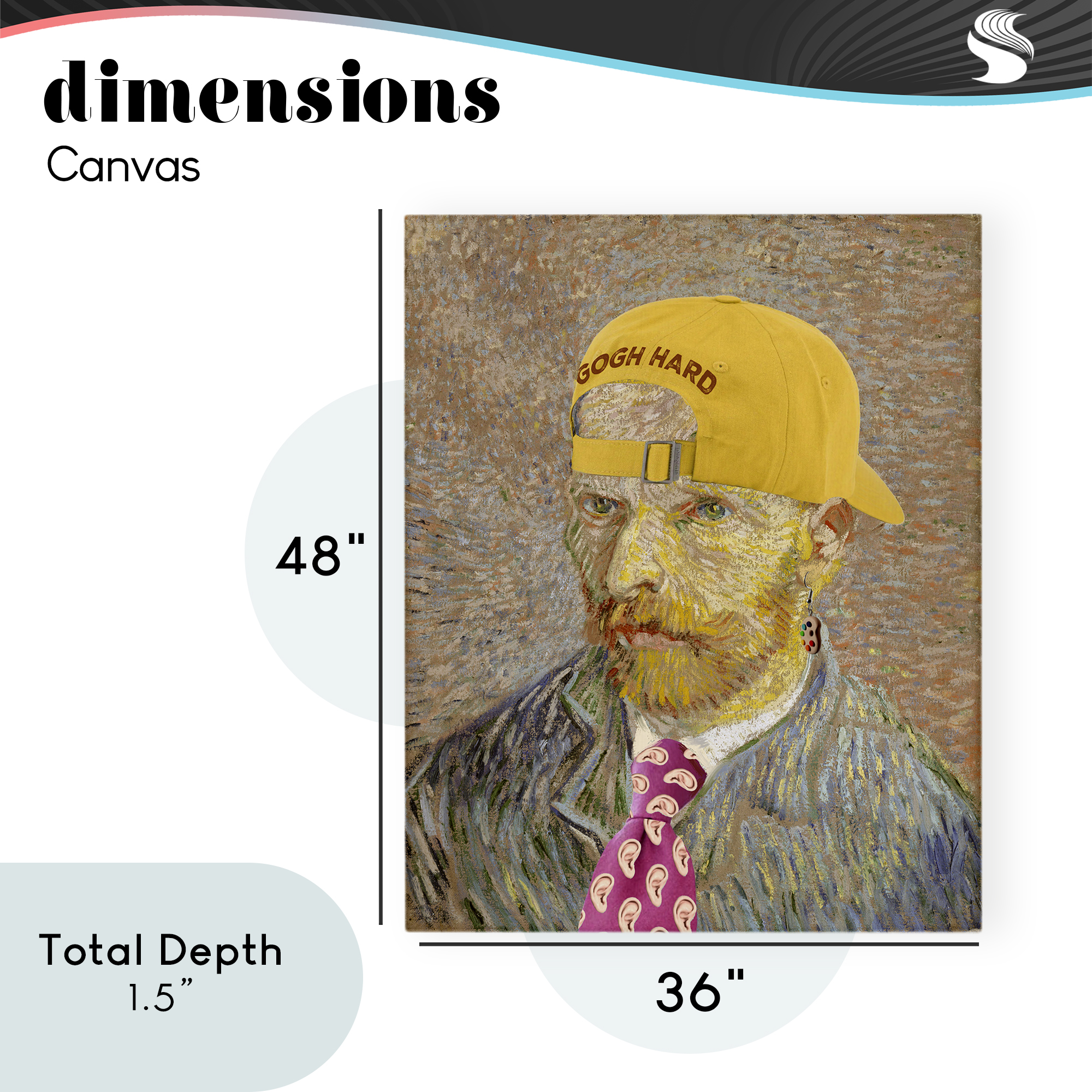 Van Gogh in Yellow hat Canvas Wall Art, design by Masters Redux