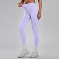 thumbnail image 2 of felwors Women Ribbed Seamless Leggings High Waisted Workout Gym Yoga Pants (Purple, L), 2 of 6