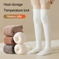 thumbnail image 2 of NUZYZ 1 Pair Women Winter Socks Tihick Plush Over Knee Socks Anti-slip Coral Fleece Solid Color Warm Thickened Stockings Warmth Socks for Various Occasions,Coffee, 2 of 8