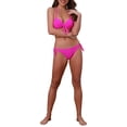 thumbnail image 2 of Women's Knot Twist Halter Bikini Sets 2 Piece Double Straps Tie Back Triangle Bottoms Swimwear Bathing Suits X-Large Roes Red, 2 of 5
