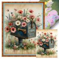 thumbnail image 1 of Kit Punto Cruz Con Flores Impresas Hilo Algodón Ecológico Bordado 11CT 30x40cm, 1 of 9