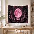 thumbnail image 5 of Pink Full Moon Within Black Lace, Roses and Bows, Dreamy Gothic for Dark Art Lovers, Lunar Wall Art, Halloween Gift, Tapestry Wall Hanging for Bedroom and Studio, 5 of 7